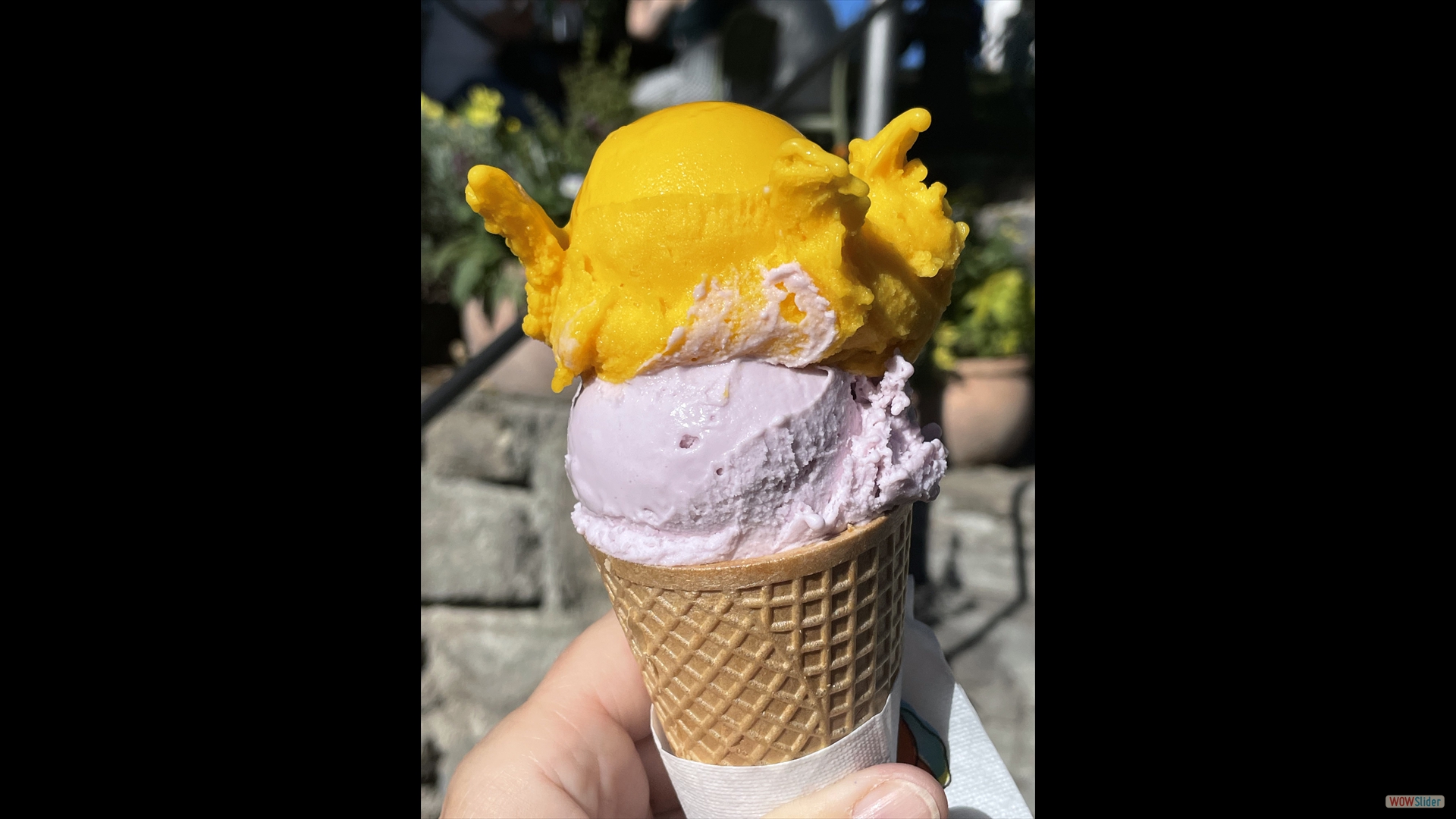 Mango- und Himbeereis