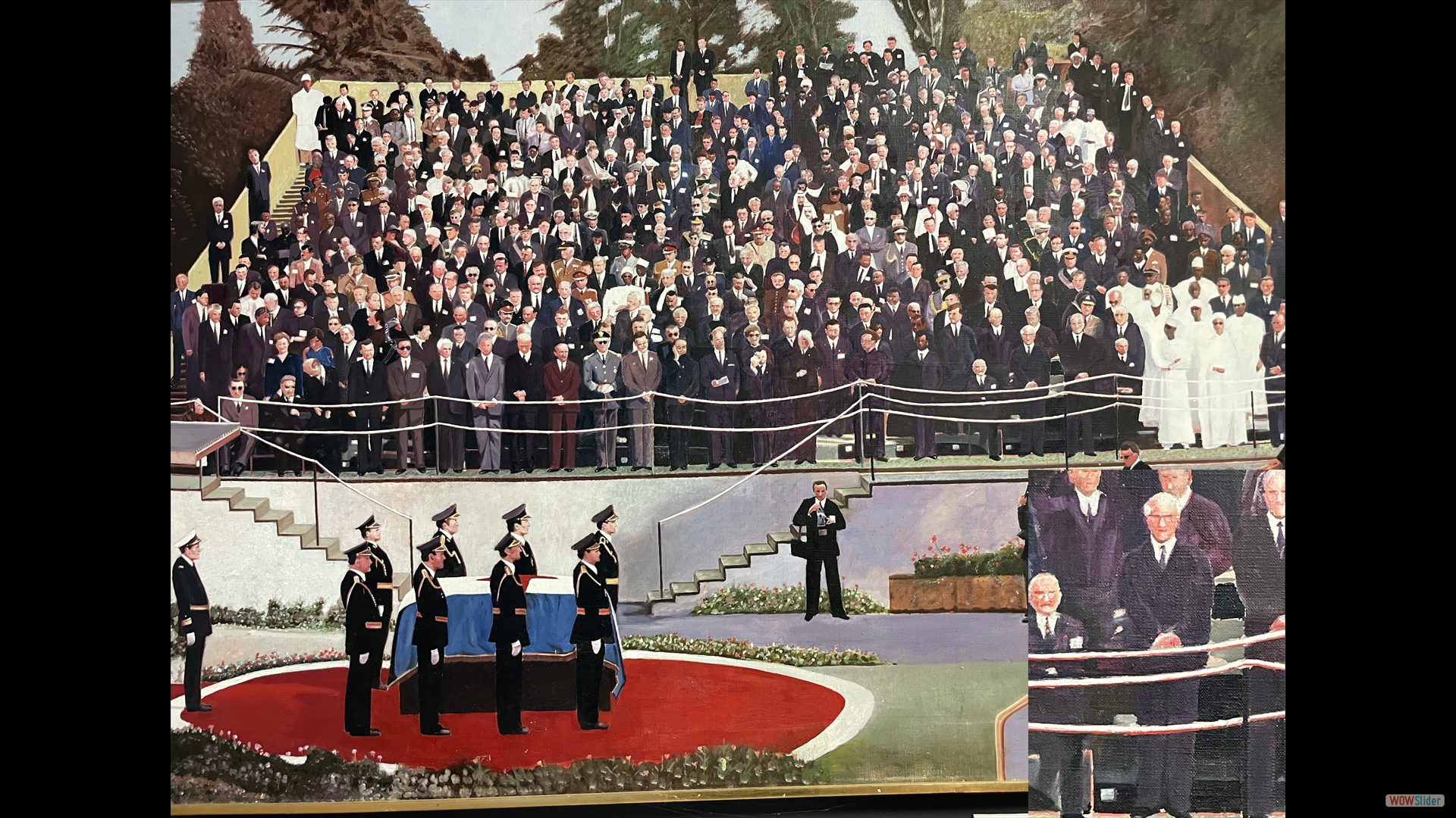 Beerdigung von Tito - Gemälde (Erich Honecker vergrößert)