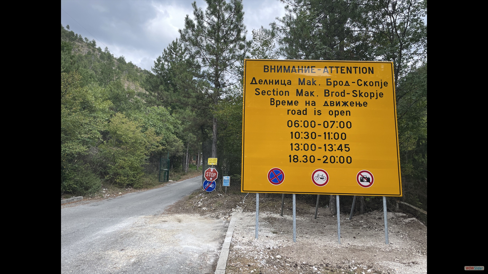 ...und von unten zur Bergkuppe gelten diese Zeiten