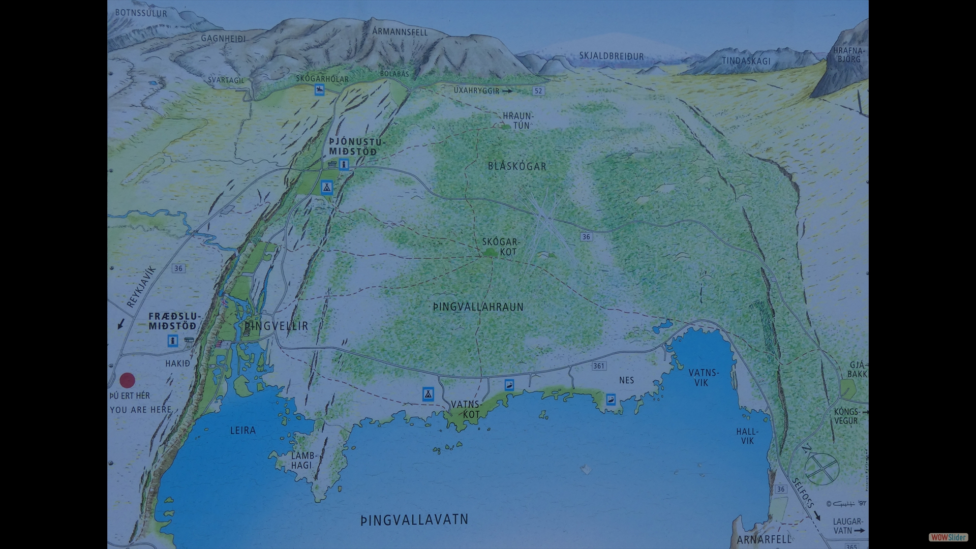 Nationalpark Þingvellir, etwa 40 km östlich von Reykjavík