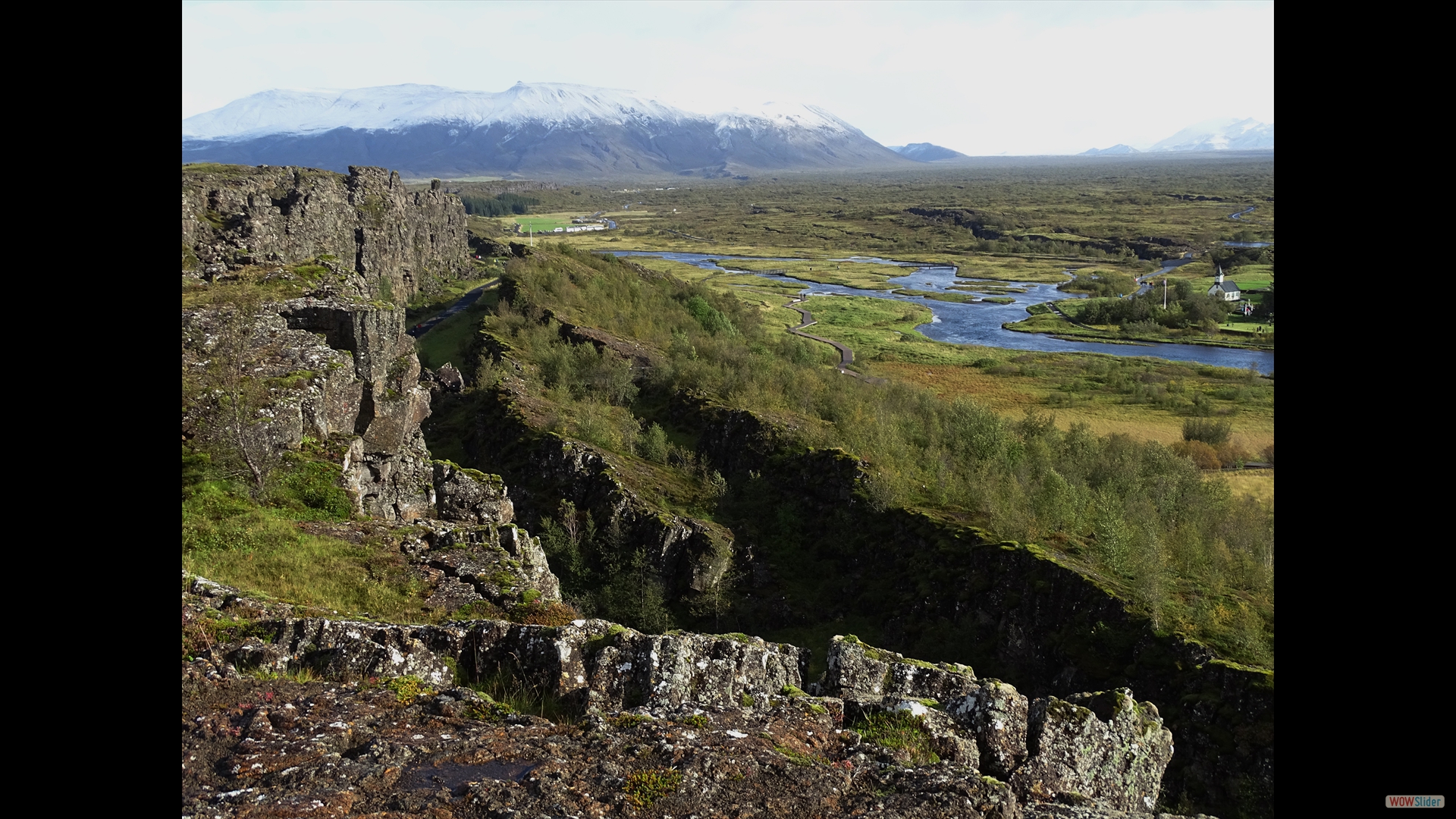 Þingvellir-Graben, einer Trennung der Amerikanschen und der Eurasiatischen Kontinentalplatte