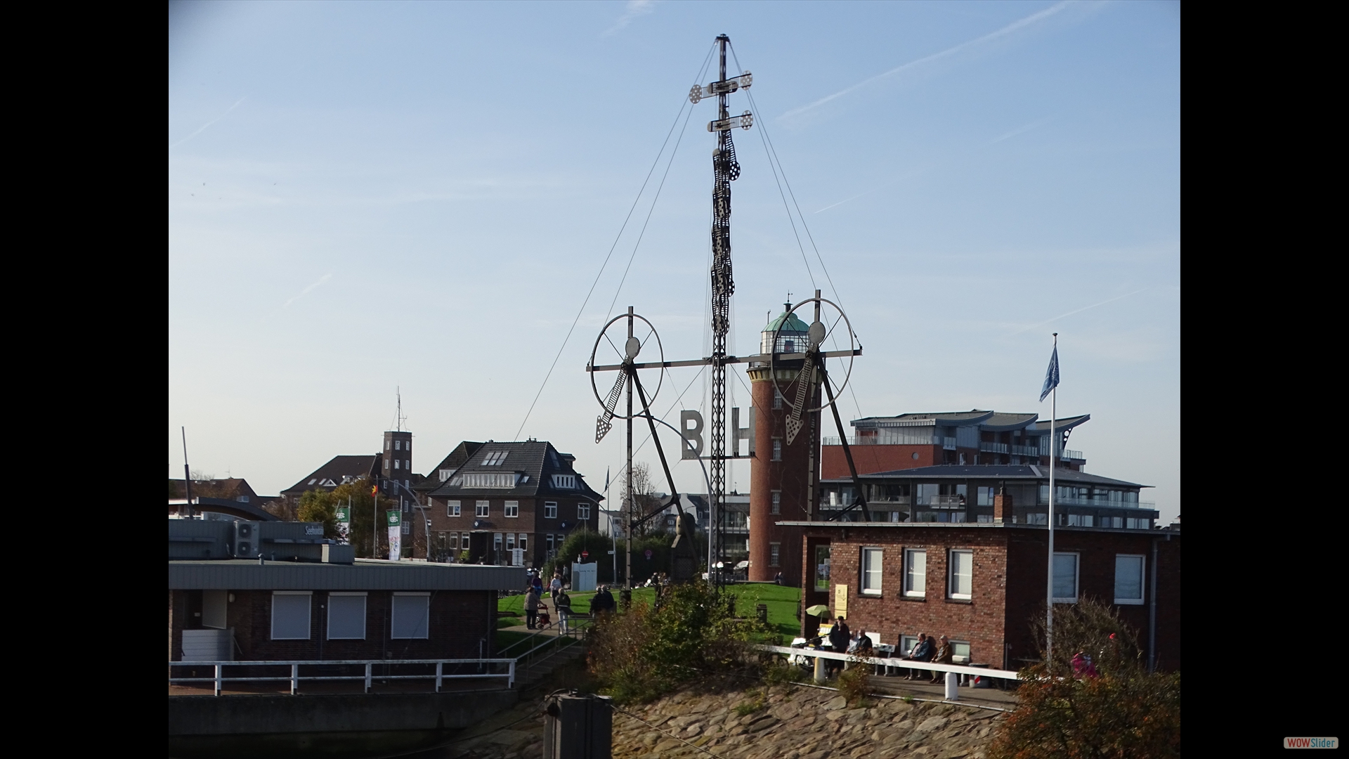 Das Semaphor zur Anzeige der Windrichtung und Windstärke.